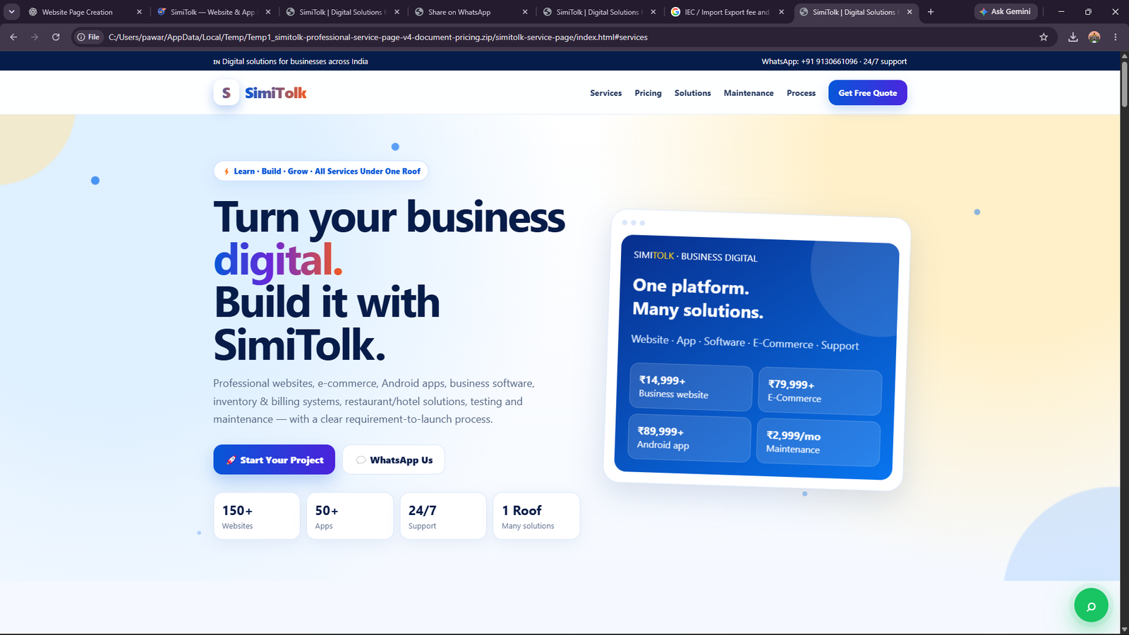 SimiTolk main website preview